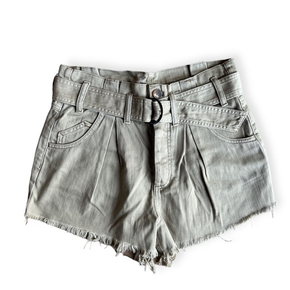 We The Free Pants - Free People We The Free See You Sometime Beige High Waist Cut Off Shorts, Small